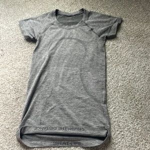 Grey Lululemon swiftly top